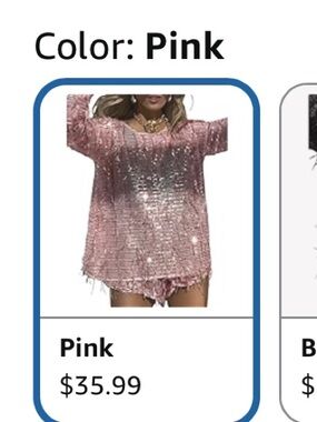 Shimmering Pink Sequin Fringe Top